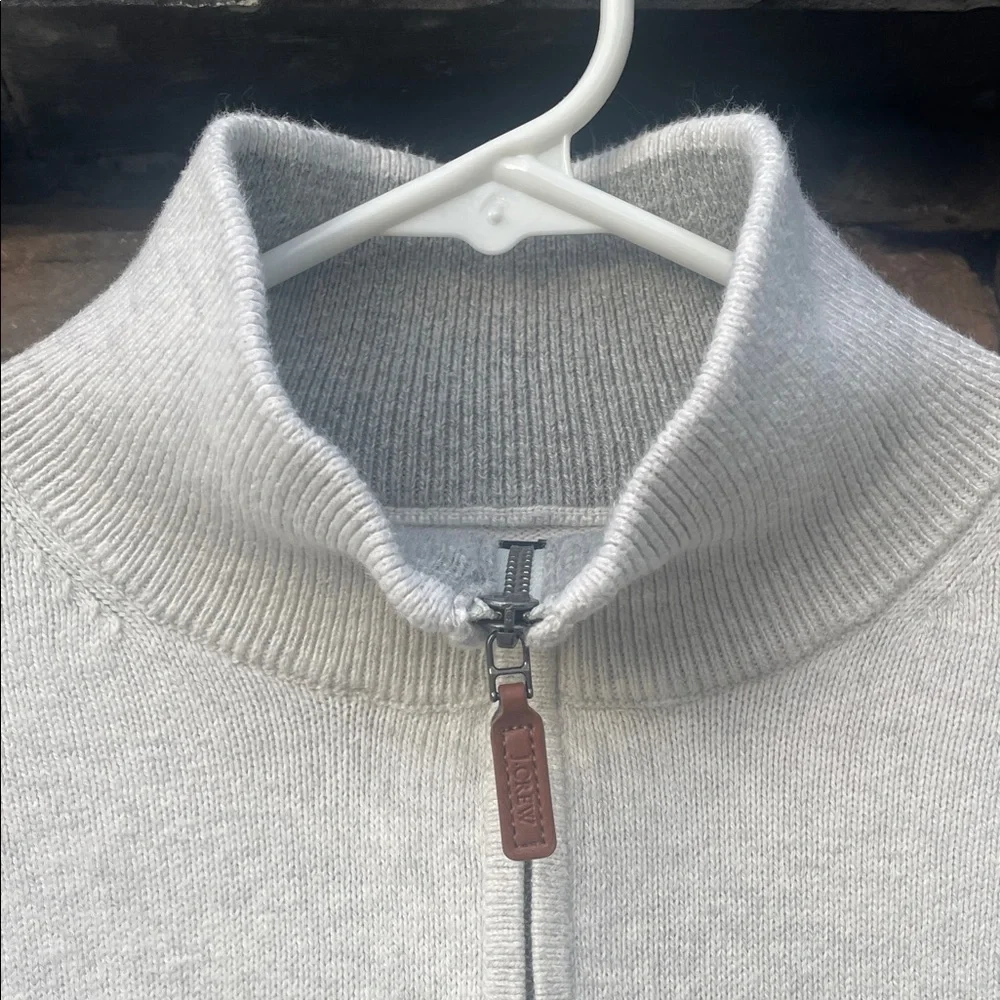 J. Crew Light Gray 1/4  Zip-Up Sweater